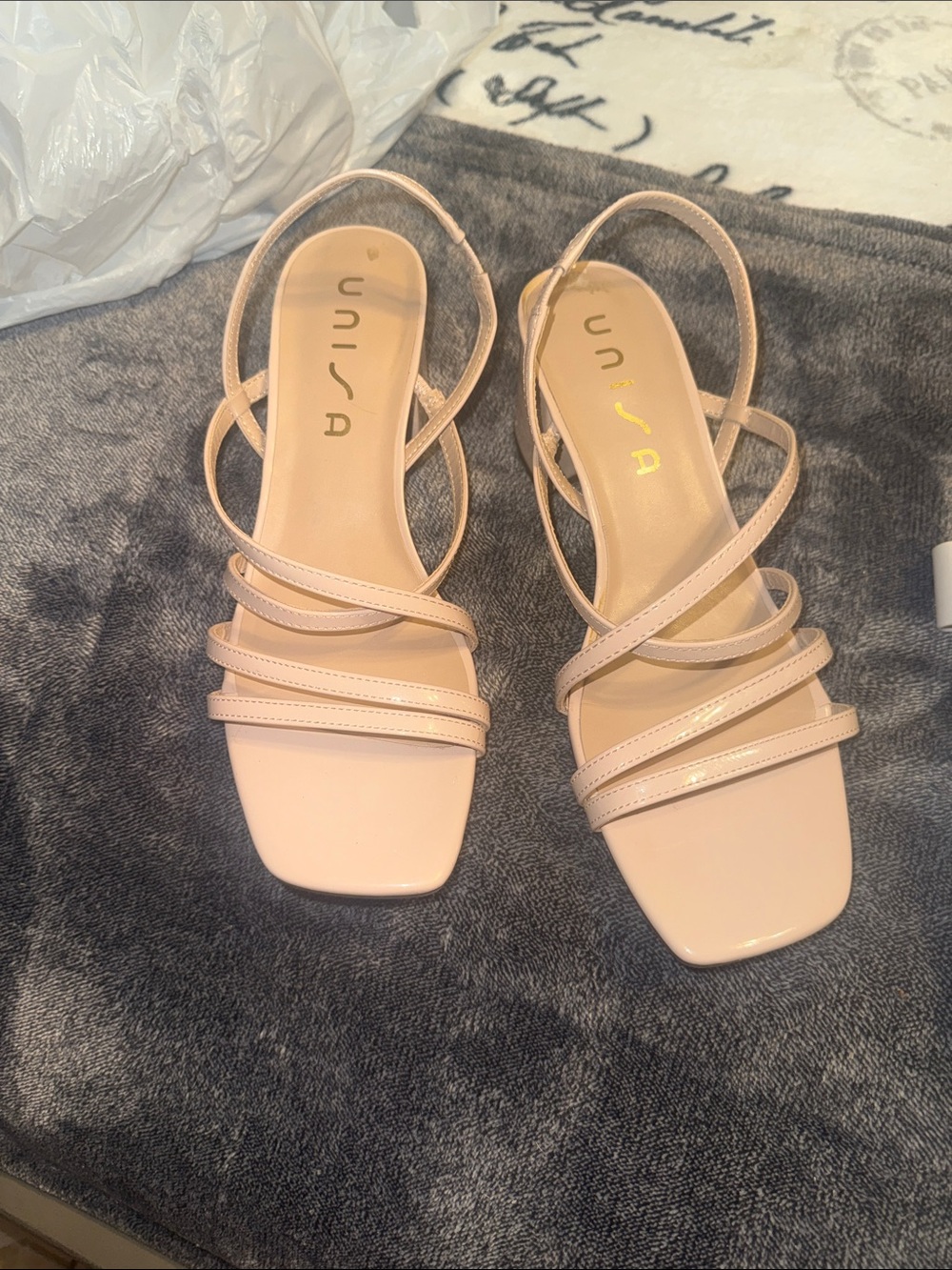 Unisa Blush Pink Strappy Square-Toe Sandals - Picture 4 of 4